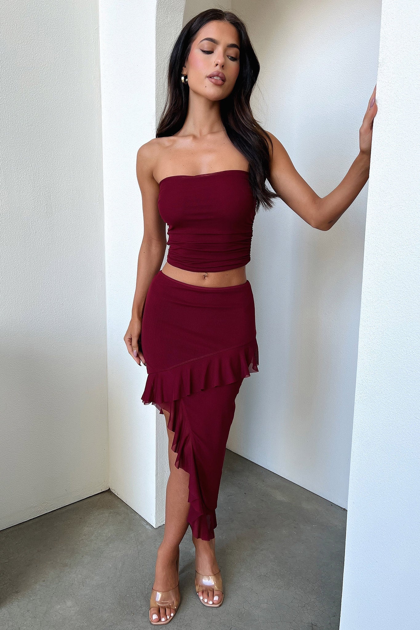 Cardona Skirt - Deep Red