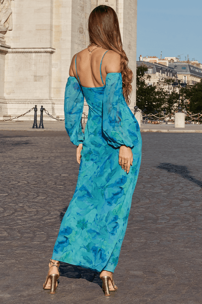 Charly Maxi Dress - Blue Floral
