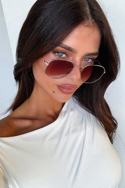 Cillian Sunglasses - Gold/Brown Gradient