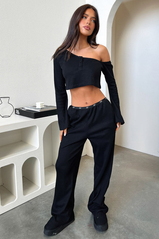 Dana Straight Leg Lounge Pants - Black