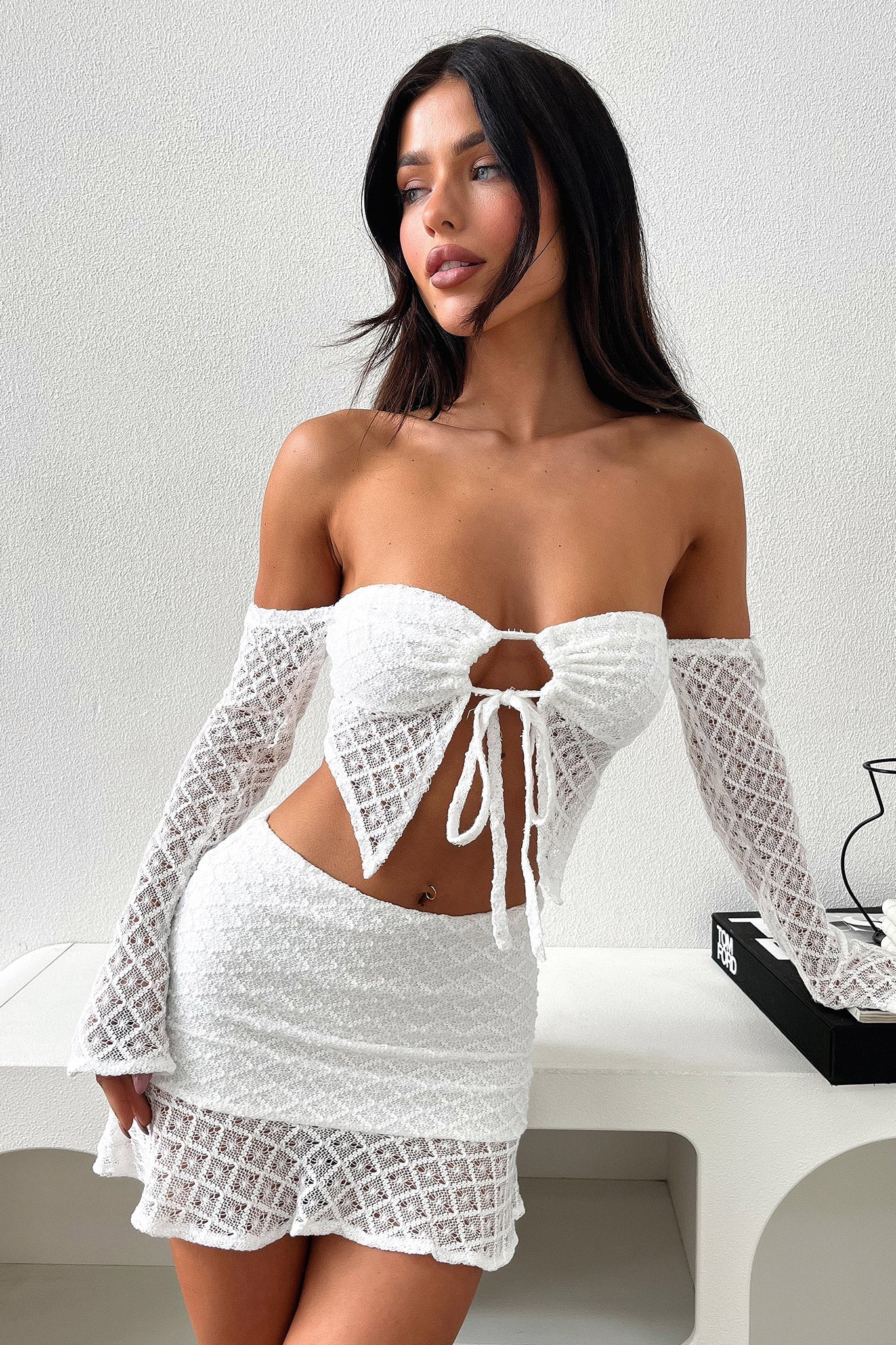 Devoted Mini Skirt - White