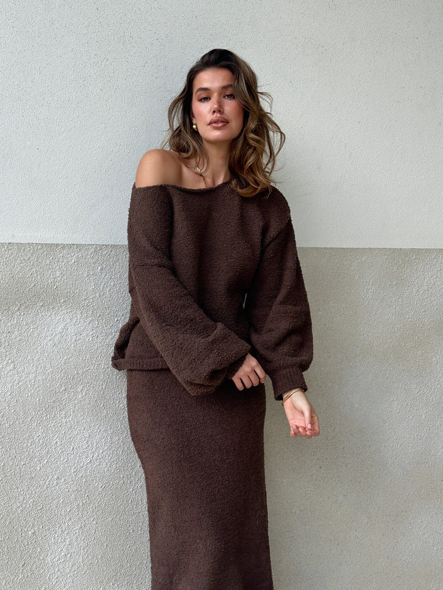 Cohen Knit Jumper - Chocolate